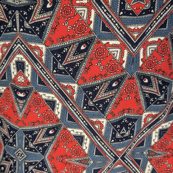 Paper Crown Red and Blue Patterned Dress M EUC - Picture 3 of 5